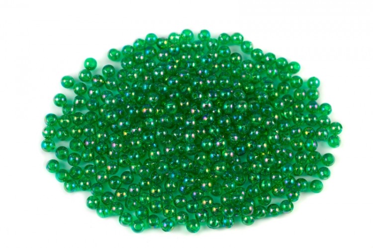 Бусины акриловые круглые 4мм, отверстие 1мм, цвет зеленый, прозрачные, радужное покрытие, 527-025, 10г (около 340шт) Бусины акриловые круглые 4мм, отверстие 1мм, цвет зеленый, прозрачные, радужное покрытие, 527-025, 10г (около 340шт)