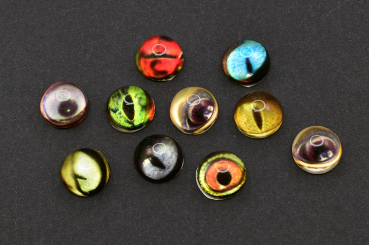 Кабошон стеклянный круглый с принтом Глаз 8х4мм, микс цветов, 2030-033, 10шт Кабошон стеклянный круглый с принтом Глаз 8х4мм, микс цветов, 2030-033, 10шт