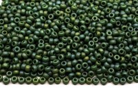Бисер японский MIYUKI круглый 11/0 #4699 зеленый, матовый радужный непрозрачный, 10 грамм