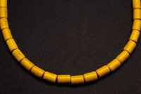 Бусина цилиндрическая Бирюза синтетическая 6х4мм, отверстие 1,2мм, цвет желтый, 551-018, 1 нить (около 55шт)