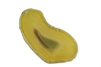 Срез Агата природного, оттенок зеленый, 73х37х5мм, отверстие 2мм, 37-263, 1шт