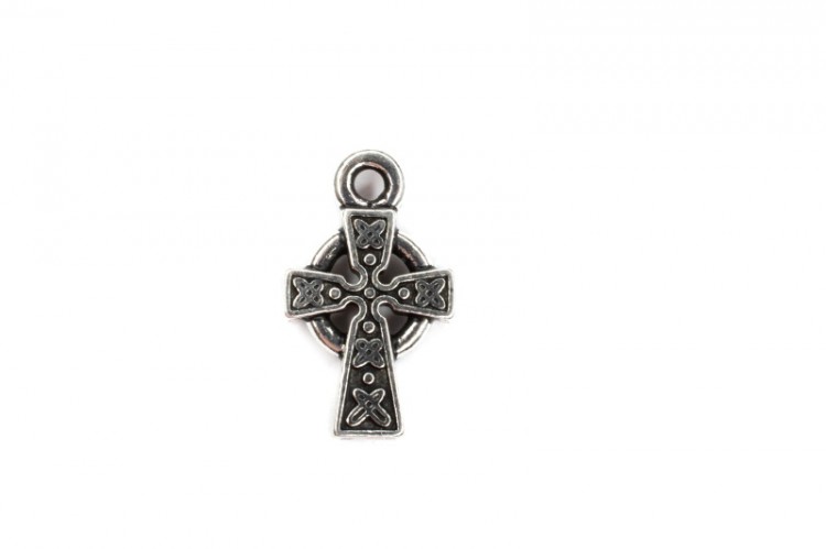 Подвеска TierraCast Кельтский крест 15х9мм, отверстие 1,2мм, цвет античное серебро, 94-2089-12, 1шт Подвеска TierraCast Кельтский крест 15х9мм, отверстие 1,2мм, цвет античное серебро, 94-2089-12, 1шт
