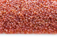 Бисер китайский круглый размер 12/0, цвет 0109В ярко-оранжевый прозрачный блестящий, 450г