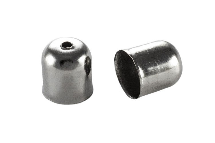 Концевик для шнуров 9х8мм, внутренний диаметр 7мм, отверстие 1,5мм, цвет платина, железо, 01-124, 4шт Концевик для шнуров 9х8мм, внутренний диаметр 7мм, отверстие 1,5мм, цвет платина, железо, 01-124, 4шт