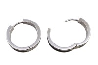Серьги кольца Конго 20х20х4мм, латунь, родий/эмаль, 21-463, 1 пара