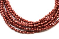 Бусины граненые Firepolish 2мм, отверстие 0,6мм, цвет 06B02 мак, насыщенный металлик, 712-053, 1 нить (около 50шт)