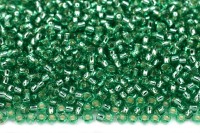 Бисер японский TOHO круглый 15/0 #0024В темный перидот, серебряная линия внутри, 10 грамм