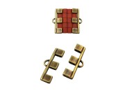 Концевик CYMBAL Piperi III для TILA 10х25х3мм, петля 2мм, отверстие 0,8мм, цвет античная латунь, 11-143, 2шт