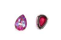 Кристалл Капля 14х10мм пришивной в оправе, цвет red zircon FL/платина, 43-227, 2шт