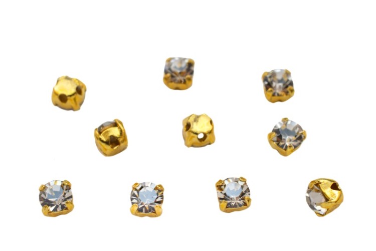 Шатоны Preciosa Maxima 3,2мм в оправе, цвет crystal DF Velvet/gold, 63-234, 10шт Шатоны Preciosa Maxima 3,2мм в оправе, цвет crystal DF Velvet/gold, 63-234, 10шт