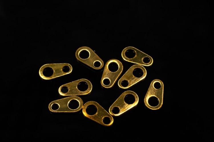 Коннектор для цепочки 7х4мм, отверстие 2мм и 1мм, цвет золото, латунь, 14-190, 10шт Коннектор для цепочки 7х4мм, отверстие 2мм и 1мм, цвет золото, латунь, 14-190, 10шт