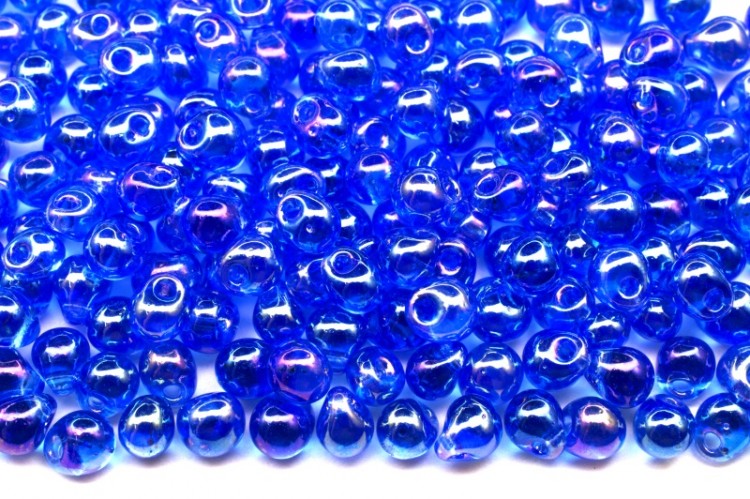 Бисер MIYUKI Drops 3,4мм #0261 сапфир, радужный прозрачный, 10 грамм Бисер MIYUKI Drops 3,4мм #0261 сапфир, радужный прозрачный, 10 грамм