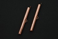 Концевик-трубочка с петелькой 40х6мм, внутренний диаметр 3,2мм, отверстие 1,5х2мм, цвет розовое золото, 04-191, 2шт