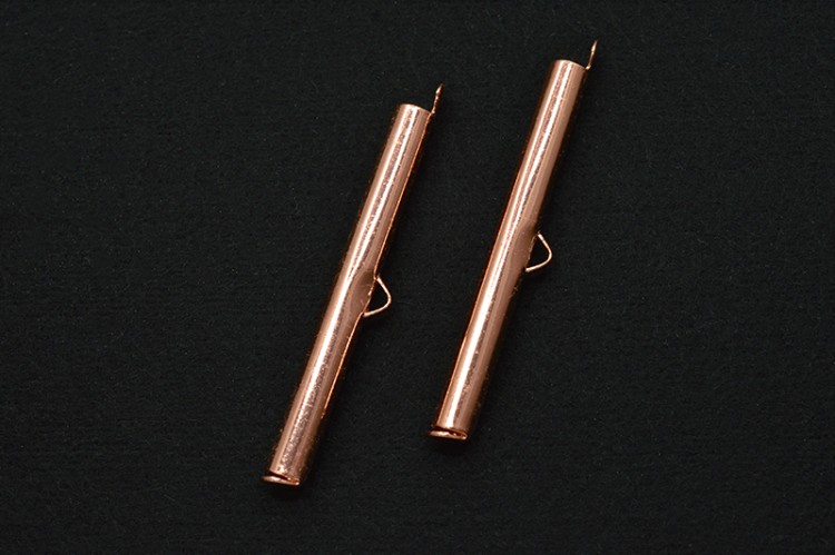 Концевик-трубочка с петелькой 40х6мм, внутренний диаметр 3,2мм, отверстие 1,5х2мм, цвет розовое золото, 04-191, 2шт Концевик-трубочка с петелькой 40х6мм, внутренний диаметр 3,2мм, отверстие 1,5х2мм, цвет розовое золото, 04-191, 2шт