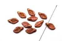 Бусина Листочек 12х6х3мм, цвет 02010/65324 коричневый, непрозрачная, 735-157, 10шт