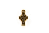 Подвеска TierraCast Кельтский крест 15х9мм, отверстие 1,2мм, цвет античное золото, 94-2089-26, 1шт