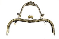 Фермуар (замок для сумочки) 205х160х13мм с ручкой, цвет античная бронза, железо, 1006-024, 1шт