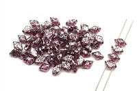 Бусины GemDuo 8х5мм, отверстие 0,8мм, цвет 20060/15481 аметист, серебряные брызги, 709-074, 10г (около 64шт)