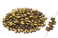 Бусины Rizo 6х2,5мм, отверстие 0,8мм, цвет 00030/26471 янтарный матовый/Crystal, 753-046, 10г (около 150шт)