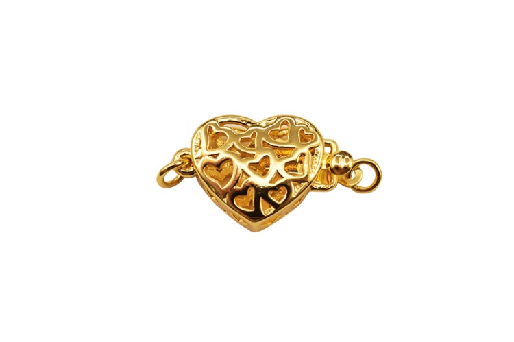 Замок-защелка Сердце 18х10х5мм, отверстие 2мм, цвет золото, латунь, 06-069, 1шт Замок-защелка Сердце 18х10х5мм, отверстие 2мм, цвет золото, латунь, 06-069, 1шт