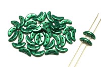 Бусины Crescent beads 10х3мм, цвет 0310-77044CR Saturated Metallic Emerald Green, 708-051, 5г (около 40 шт)