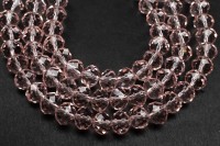 Бусина стеклянная Рондель 10х8мм, цвет розовый, прозрачная, 509-014, 10шт