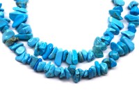 Каменная крошка Говлит натуральный около 5-8мм, отверстие 0,5мм, цвет голубой, 522-007, 1 нить (около 19см, около 50шт)