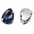 Кристалл Капля 10х7мм пришивной в оправе, цвет темно-синий, стекло, 43-123, 2шт - Кристалл Капля 10х7мм пришивной в оправе, цвет темно-синий, стекло, 43-123, 2шт