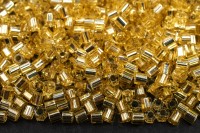 Бисер японский TOHO Hexagon шестиугольный 11/0 #0022A светлый топаз, серебряная линия внутри, 5 грамм