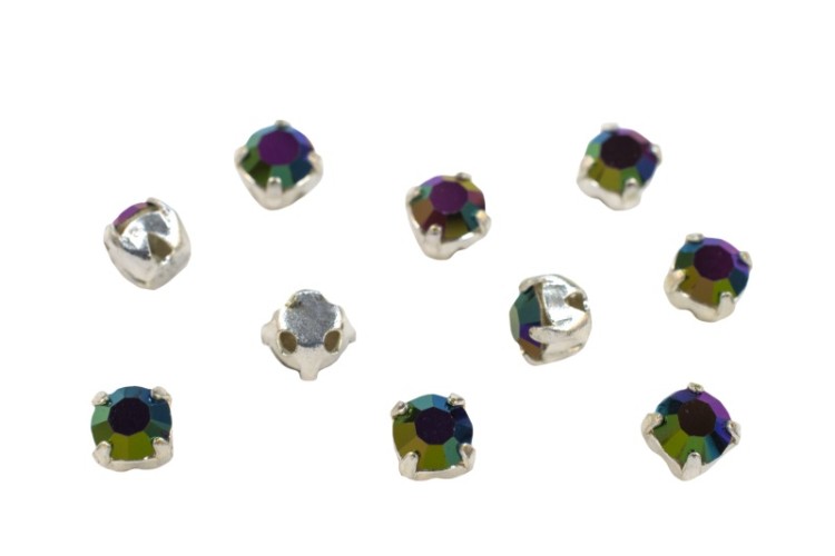 Шатоны Preciosa Maxima 3,2мм в оправе, цвет crystal DF Peackok Green/silver, 63-232, 10шт Шатоны Preciosa Maxima 3,2мм в оправе, цвет crystal DF Peackok Green/silver, 63-232, 10шт