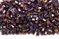 Бисер японский TOHO Hexagon шестиугольный 11/0 #0503 темный аметист, металлизированный золотом, 5 грамм
