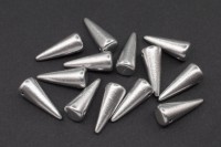 Бусины Spike beads 17х7мм, отверстие 0,8мм, цвет 00030/01700 матовый серебро металлик, 757-007, 10г (около 13шт)