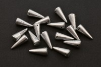 Бусины Spike beads 17х7мм, отверстие 0,8мм, цвет 00030/01700 матовый серебро металлик, 757-007, 10г (около 13шт)