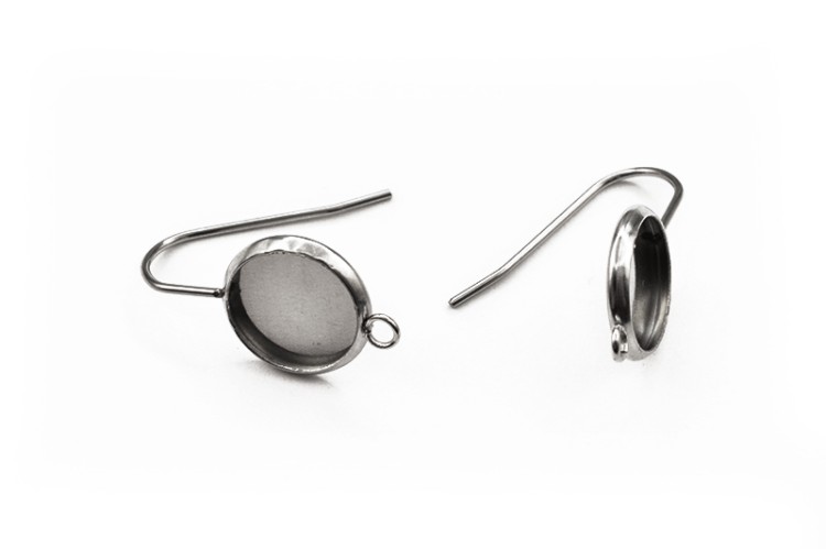 Основа для серег под кабошон 23х12х2мм, лоток 10мм, цвет стальной, хирургическая сталь, 21-624, 1 пара Основа для серег под кабошон 23х12х2мм, лоток 10мм, цвет стальной, хирургическая сталь, 21-624, 1 пара