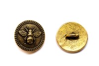 Пуговица TierraCast Пчела 14мм, отверстие 2,2мм, цвет античное золото, 94-6604-26, 1шт