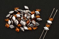 Бусины GemDuo 8х5мм, отверстие 0,8мм, цвет 10230/27002 Backlit Topas, 709-017, 10г (около 64шт)