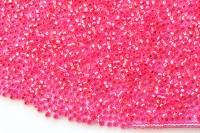 Бисер чешский PRECIOSA круглый 11/0 08277 розовый прозрачный, серебряная линия внутри, 50г