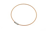 Основа для браслета 22,5см, диаметр 70мм, толщина 1мм, цвет светло-коричневый, замок винт, латунь/пластик, 16-028, 1шт