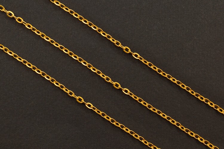 Цепочка для бижутерии звено овальное 4,1х3х0,8мм, цвет золото, железо, 27-061, 1м Цепочка для бижутерии звено овальное 4,1х3х0,8мм, цвет золото, железо, 27-061, 1м