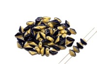 Бусины GemDuo 8х5мм, отверстие 0,8мм, цвет 33413 синий/бежевый непрозрачный, 709-119, 10г (около 64шт)