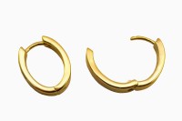 Серьги Конго Овал 18х15х4мм, латунь, позолота, 21-429, 1 пара