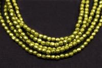 Бусины граненые Firepolish 2мм, отверстие 0,6мм, цвет 05A09 лаймовый пунш, насыщенный металлик, 712-050, 1 нить (около 50шт)