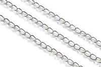 Цепочка для бижутерии звено овальное 5,5х3,5х0,5мм, цвет платина, железо, 27-009, 1м