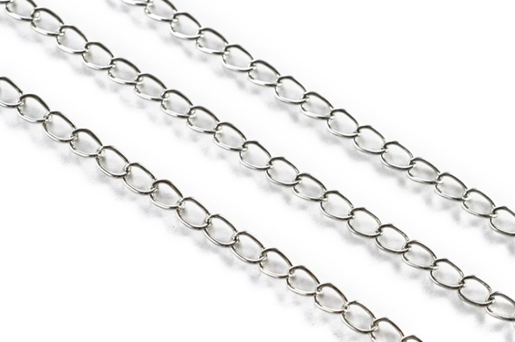 Цепочка для бижутерии звено овальное 5,5х3,5х0,5мм, цвет платина, железо, 27-009, 1м Цепочка для бижутерии звено овальное 5,5х3,5х0,5мм, цвет платина, железо, 27-009, 1м