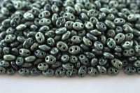 biser cheshskij preciosa twin 2 5h5mm 00003 zelenyj s chernym pokrytiem 50g