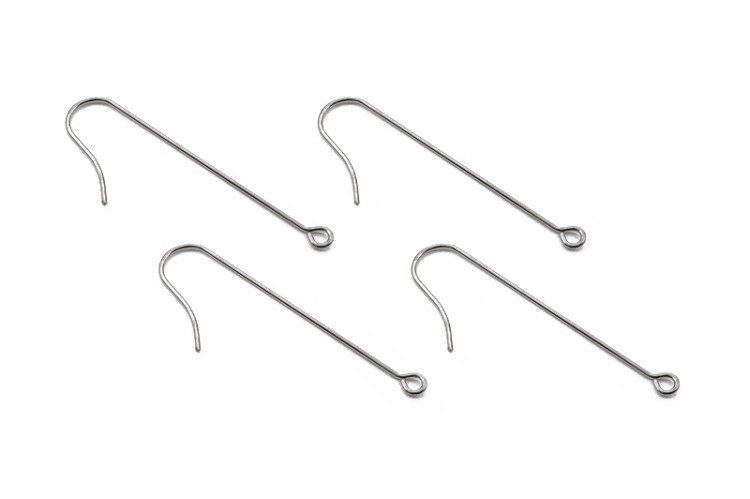 Основа для серег 40х0,7мм, отверстие 1,8мм, цвет стальной, хирургическая сталь, 21-622, 2 пара Основа для серег 40х0,7мм, отверстие 1,8мм, цвет стальной, хирургическая сталь, 21-622, 2 пара