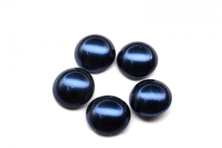Glass Pearl Cabochon 8мм, цвет 70968 Midnight Blue, 756-007, 5шт Glass Pearl Cabochon 8мм, цвет 70968 Midnight Blue, 756-007, 5шт