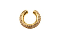 Серьги-каффы 18х4мм, цвет золото, латунь/цирконий, 18К позолота, 21-327, 1шт