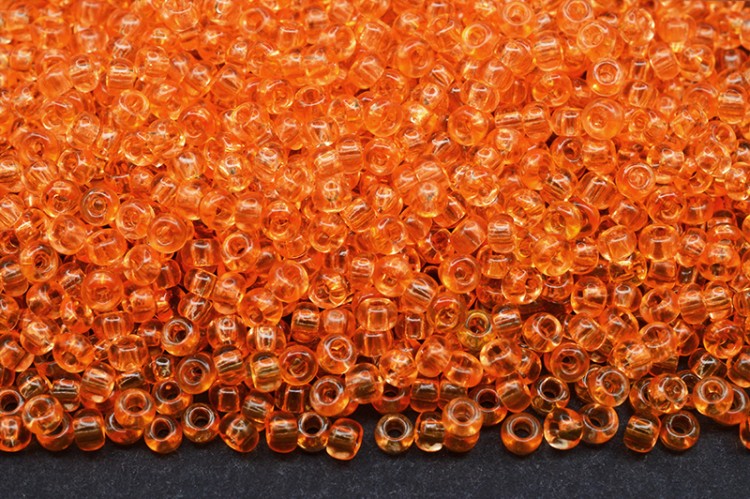 Бисер чешский PRECIOSA круглый 10/0 01184 оранжевый прозрачный, 1 сорт, 50г Бисер чешский PRECIOSA круглый 10/0 01184 оранжевый прозрачный, 1 сорт, 50г