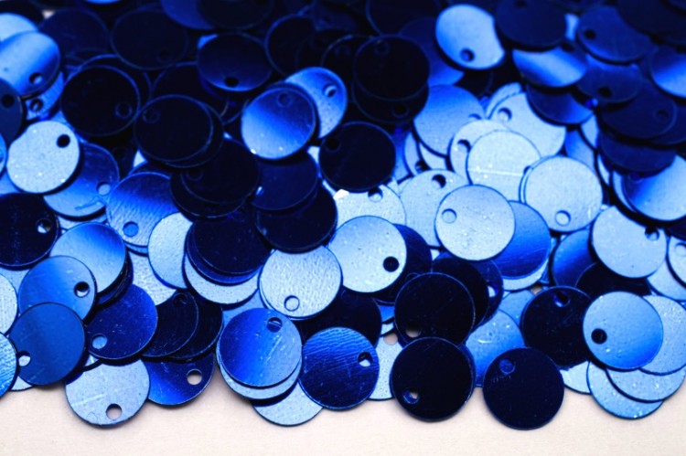 Пайетки круглые 8мм плоские, цвет 07 синий, 1022-105, 10 грамм Пайетки круглые 8мм плоские, цвет 07 синий, 1022-105, 10 грамм